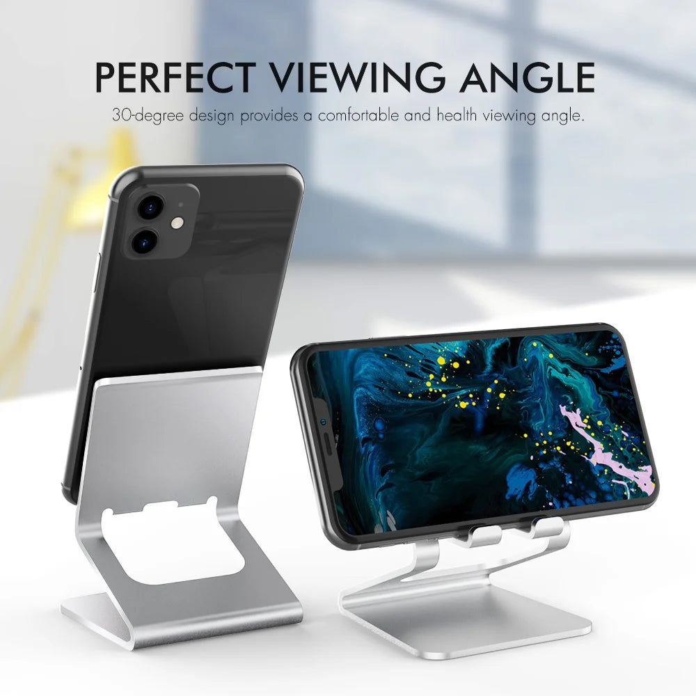 AHASTYLE ST02 Aluminum Alloy Phone Holder Charging Stand Desktop Cellphone Bracket - Silver - 2