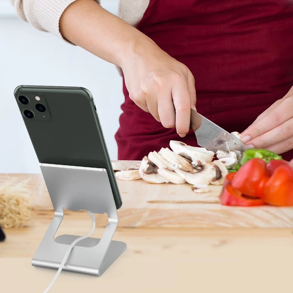 AHASTYLE ST02 Aluminum Alloy Phone Holder Charging Stand Desktop Cellphone Bracket - Silver - 5