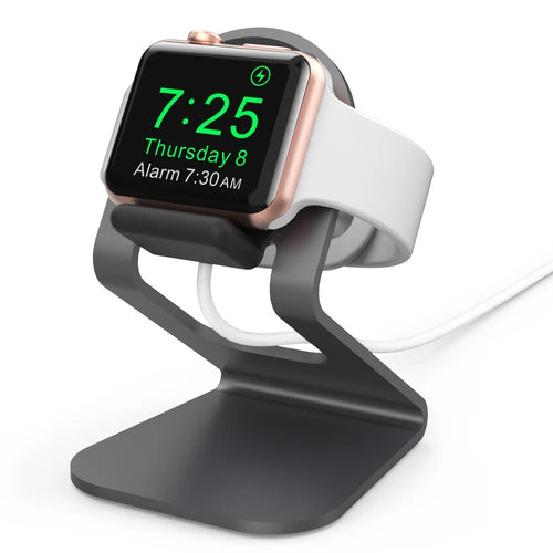 AHASTYLE ST03 For Apple Watch Aluminum Alloy Charging Stand Smartwatch Charger Holder Bracket - Black - 1