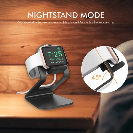 AHASTYLE ST03 For Apple Watch Aluminum Alloy Charging Stand Smartwatch Charger Holder Bracket - Black - 2