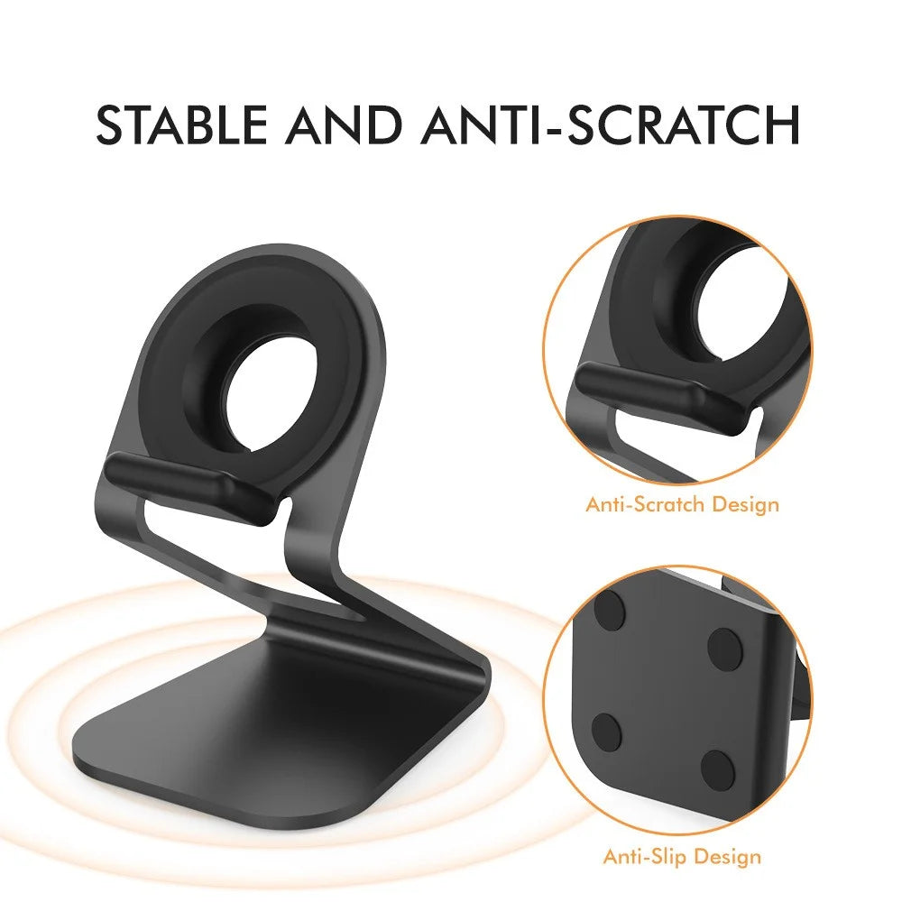 AHASTYLE ST03 For Apple Watch Aluminum Alloy Charging Stand Smartwatch Charger Holder Bracket - Black - 4