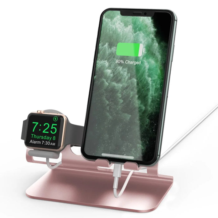 AHASTYLE ST04 For Apple Watch / iPhone Aluminum Alloy Charging Stand Desktop Charging Bracket - Rose Gold - 1