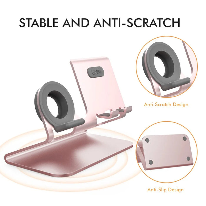AHASTYLE ST04 For Apple Watch / iPhone Aluminum Alloy Charging Stand Desktop Charging Bracket - Rose Gold - 3