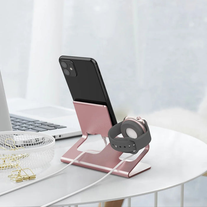 AHASTYLE ST04 For Apple Watch / iPhone Aluminum Alloy Charging Stand Desktop Charging Bracket - Rose Gold - 4