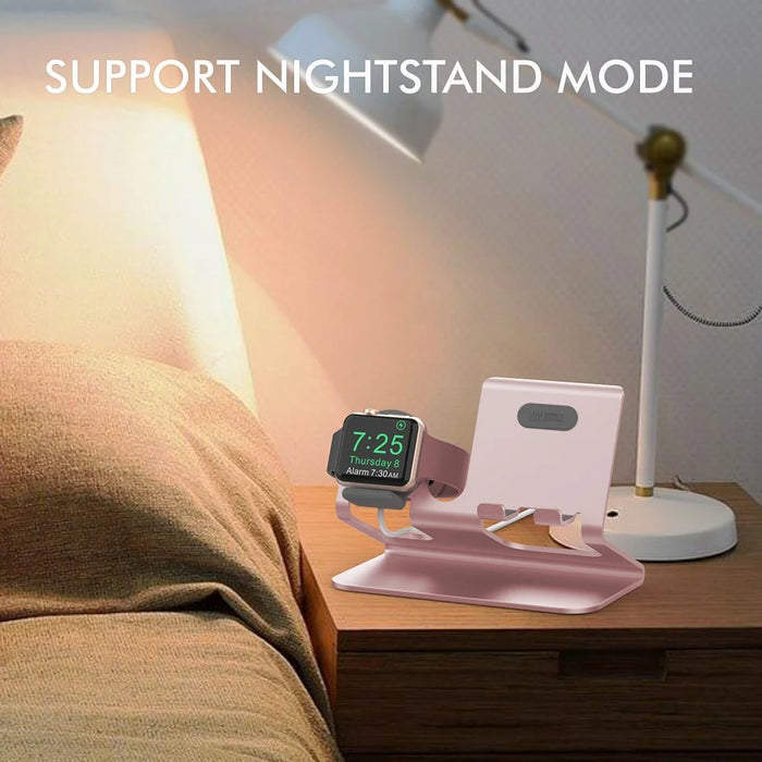 AHASTYLE ST04 For Apple Watch / iPhone Aluminum Alloy Charging Stand Desktop Charging Bracket - Rose Gold - 5