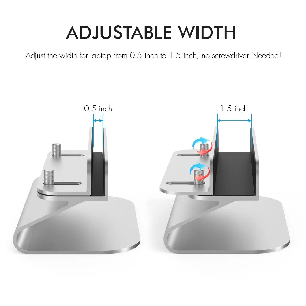 AHASTYLE ST07 Aluminium Alloy Laptop Holder Desktop Vertical Notebook Stand Storage Rack - 4