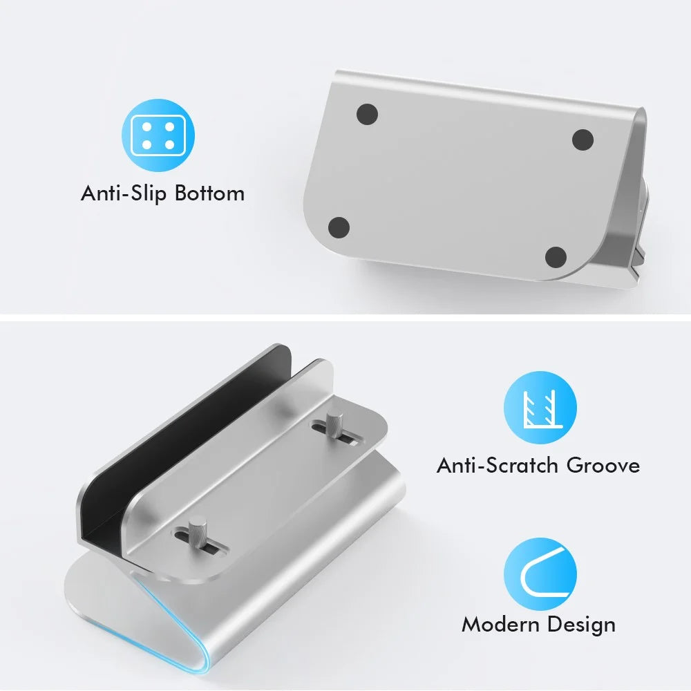 AHASTYLE ST07 Aluminium Alloy Laptop Holder Desktop Vertical Notebook Stand Storage Rack - 5