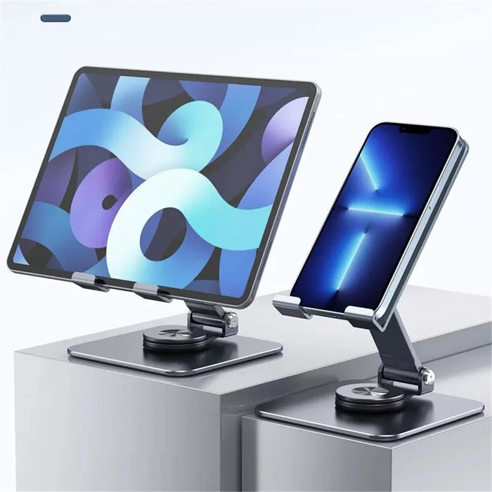 Folding Phone Bracket 360 Degree Rotation Angle Adjustable Desktop Tablet Holder - Silver - 2