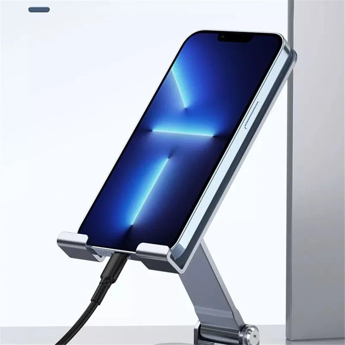 Folding Phone Bracket 360 Degree Rotation Angle Adjustable Desktop Tablet Holder - Silver - 6