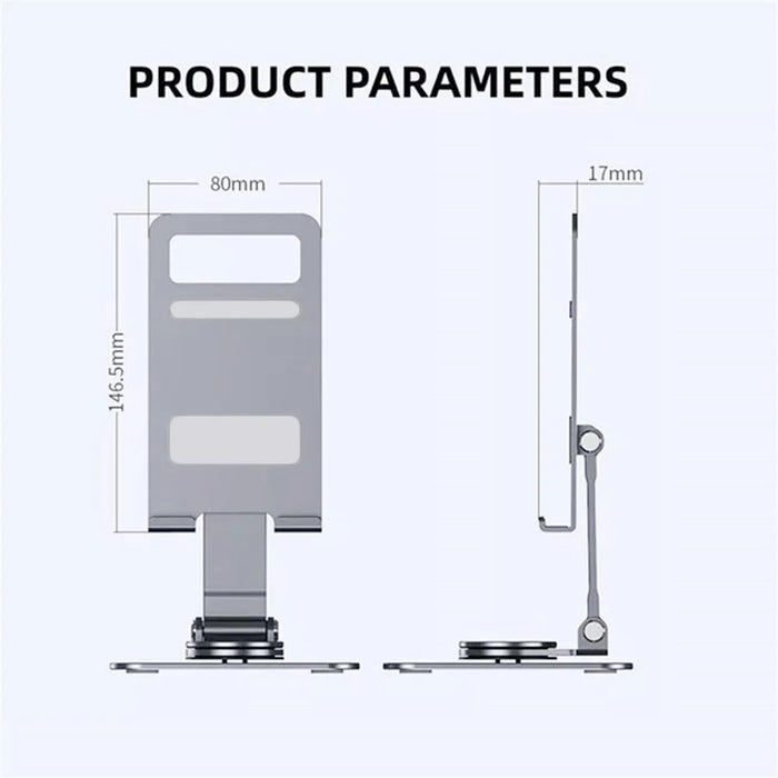 Folding Phone Bracket 360 Degree Rotation Angle Adjustable Desktop Tablet Holder - Silver - 7
