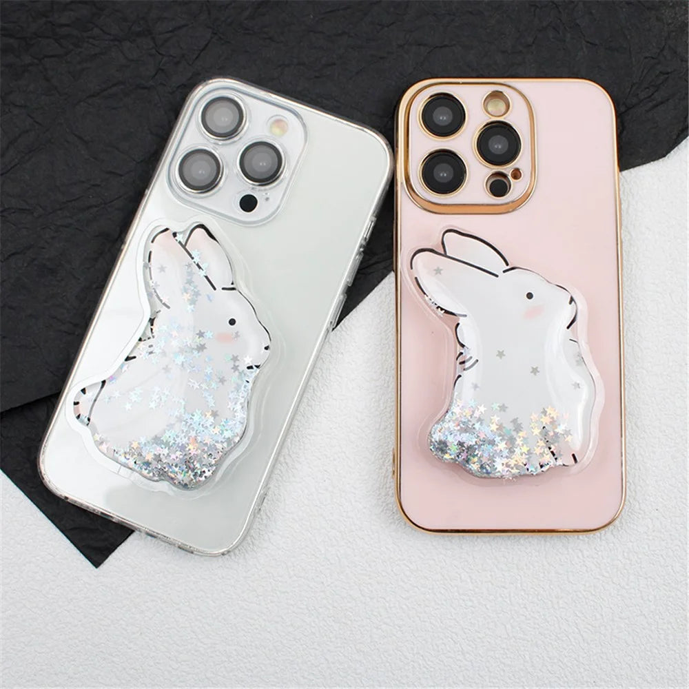 Quicksand Rabbit Air Bag Phone Holder Adhesive Anti-drop Cellphone Decorative Kickstand - 4