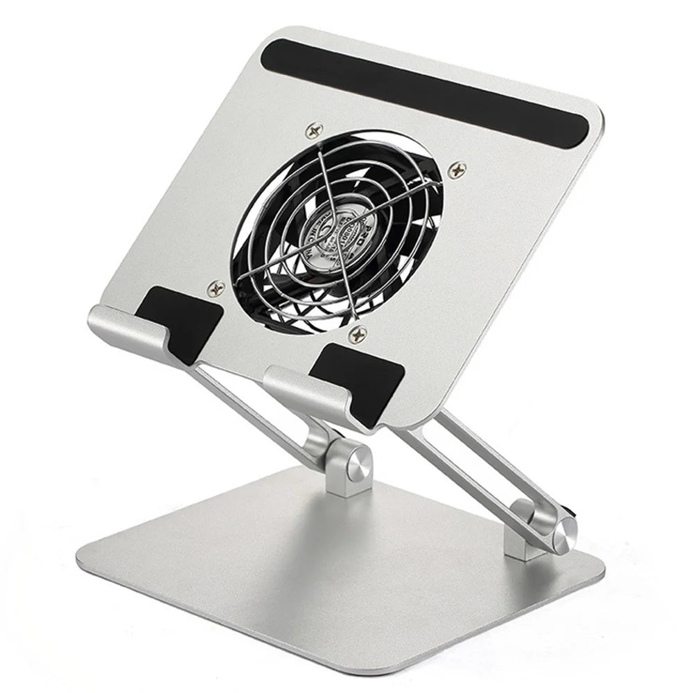 D56-4 Aluminum Alloy Tablet Stand with Cooling Fan for iPad Foldable Desktop Bracket - 1