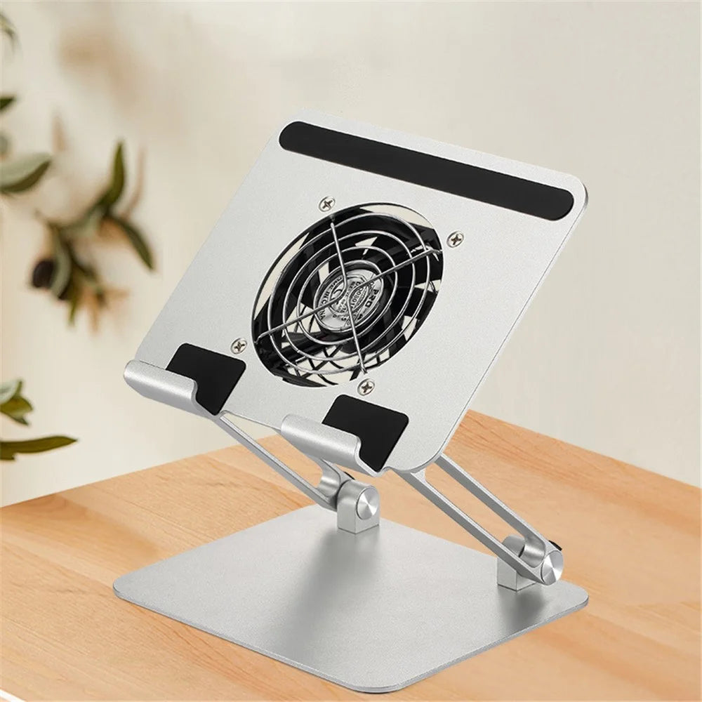 D56-4 Aluminum Alloy Tablet Stand with Cooling Fan for iPad Foldable Desktop Bracket - 2