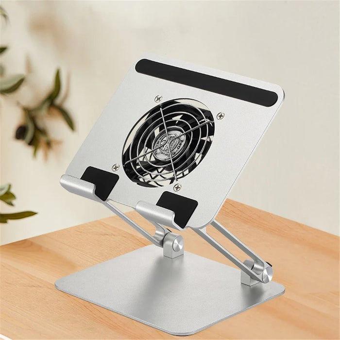 D56-4 Aluminum Alloy Tablet Stand with Cooling Fan for iPad Foldable Desktop Bracket - 2