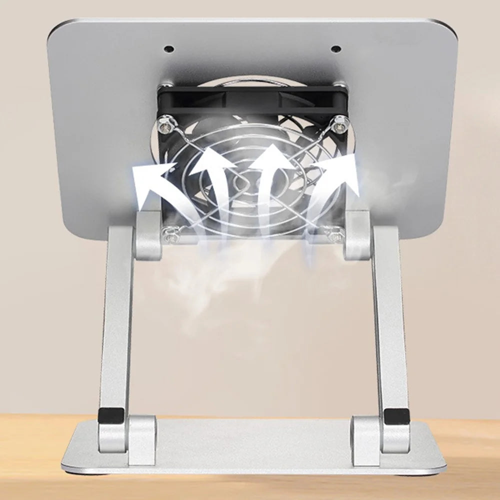 D56-4 Aluminum Alloy Tablet Stand with Cooling Fan for iPad Foldable Desktop Bracket - 4