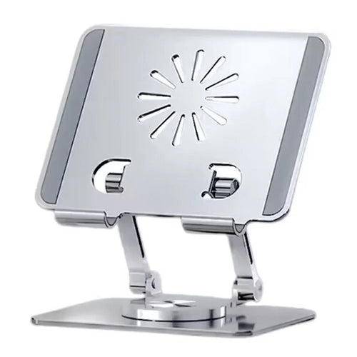 P2027 Folding Lazy Bracket 360 Degree Rotation Aluminum Alloy Tablet Holder Stand - Silver - 1