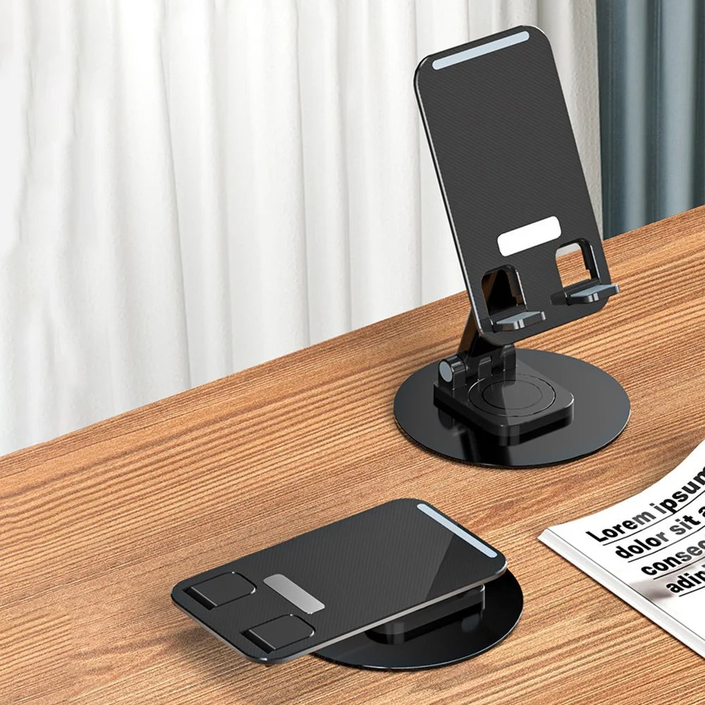 K39B Desktop Mobile Phone Tablet Holder Stand Rotatable Aluminum Alloy Bracket - Black - 2