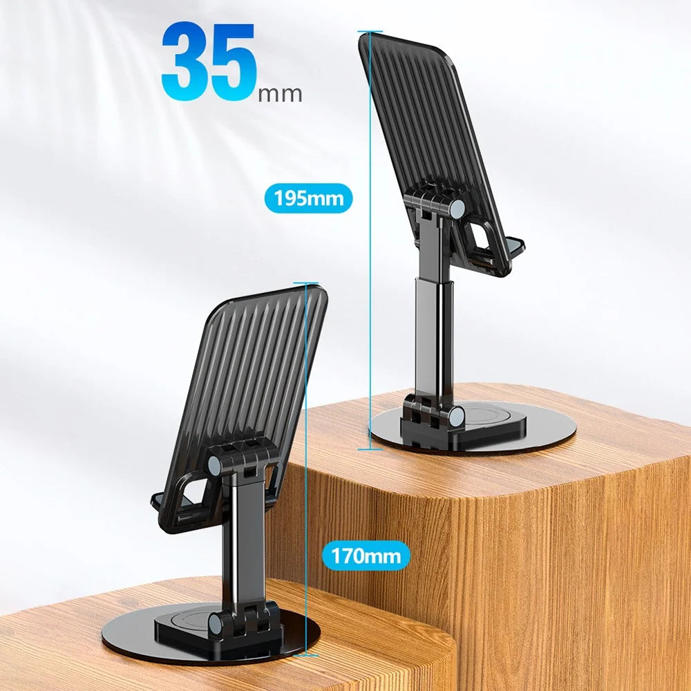 K39B Desktop Mobile Phone Tablet Holder Stand Rotatable Aluminum Alloy Bracket - Black - 4