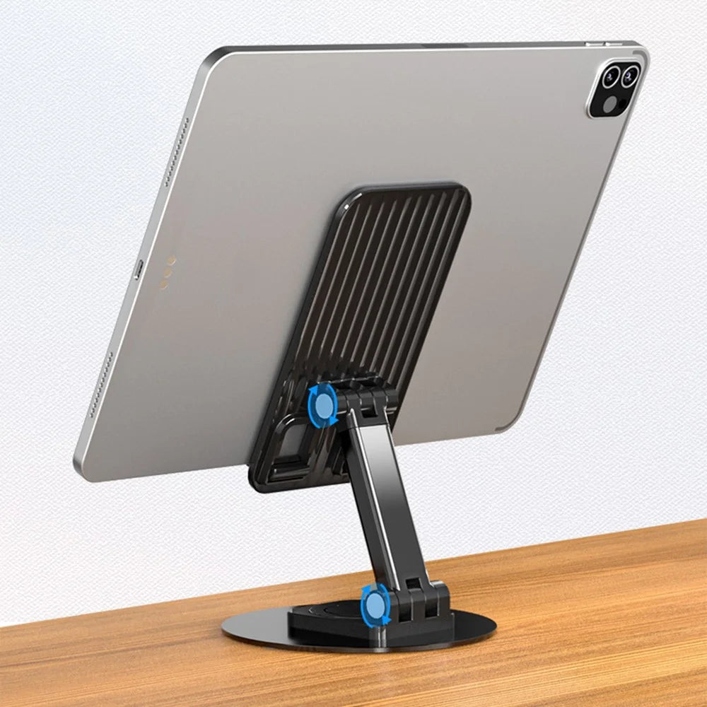K39B Desktop Mobile Phone Tablet Holder Stand Rotatable Aluminum Alloy Bracket - Black - 5