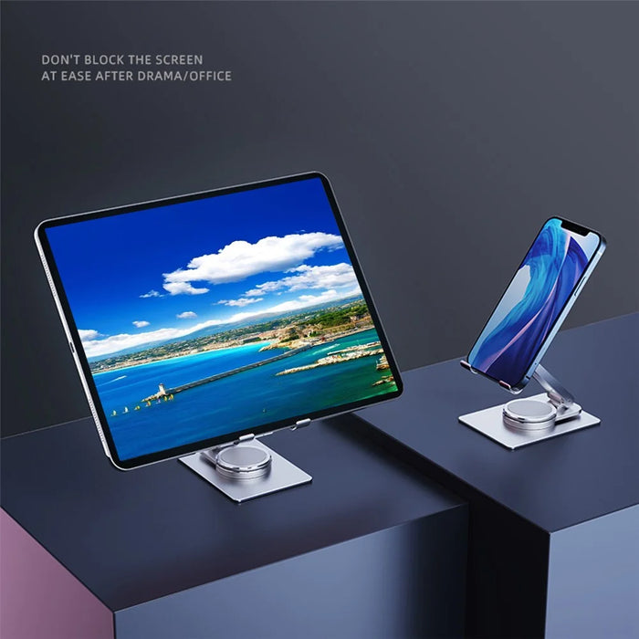 T631S 360 Degree Rotation Phone Stand Aluminum Alloy Adjustable Desktop Tablet Holder - 7