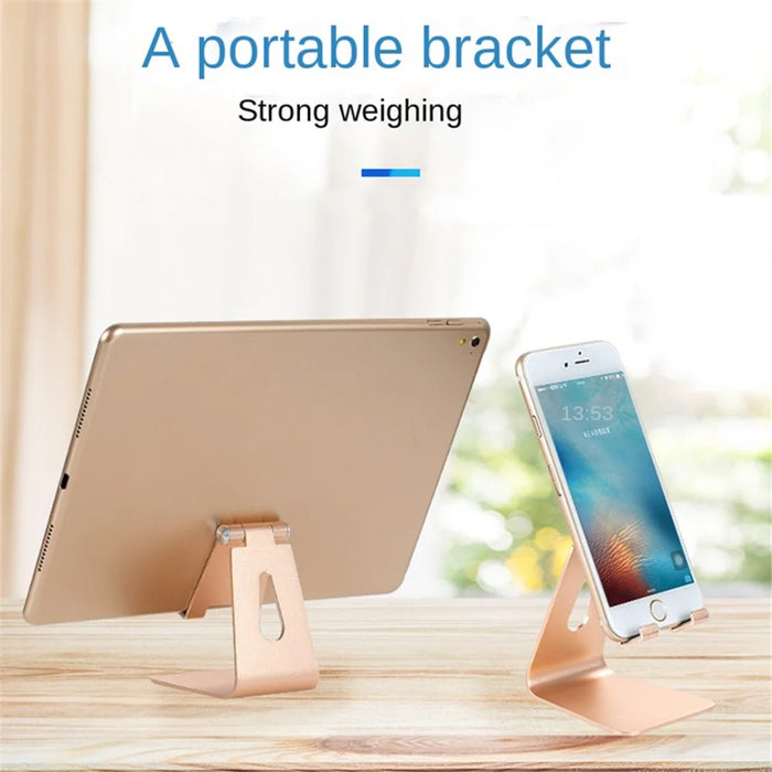 Z4A Large Size Adjustable Desktop Bracket Lazy Mobile Phone Tablet Holder Aluminum Alloy Stand - Gold - 2