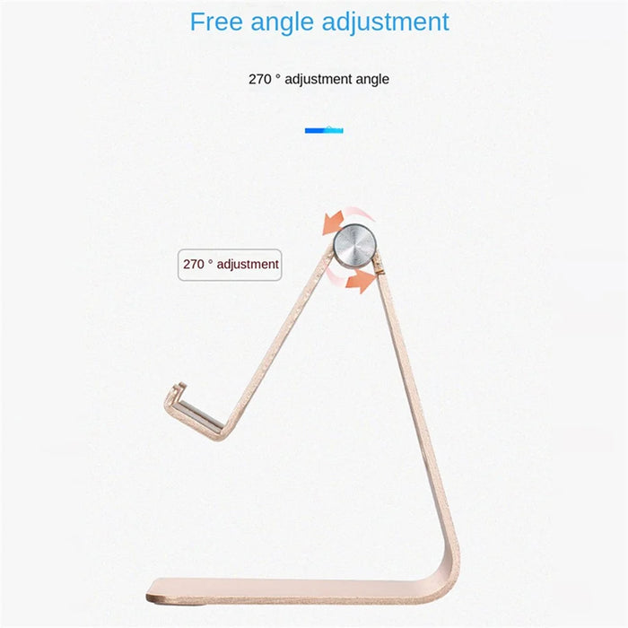 Z4A Large Size Adjustable Desktop Bracket Lazy Mobile Phone Tablet Holder Aluminum Alloy Stand - Gold - 6