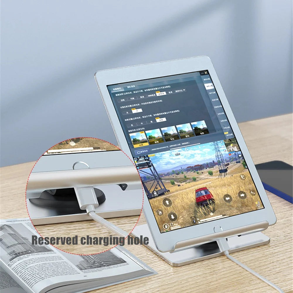TM08 Foldable Aluminum Alloy Tablet Holder Stand Lazy Desktop Adjustable Phone Tablet Bracket - 3