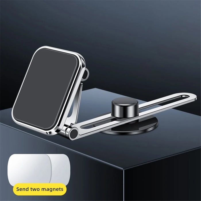 F52 Magnetic Car Phone Holder Stand Adhesive 360 Degrees Rotating Cellphone Bracket - Silver - 2