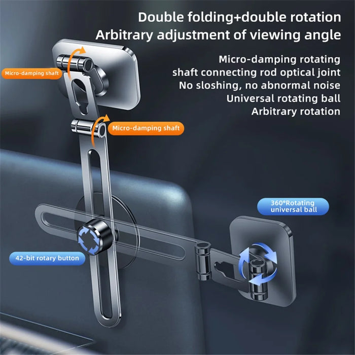 F52 Magnetic Car Phone Holder Stand Adhesive 360 Degrees Rotating Cellphone Bracket - Silver - 3