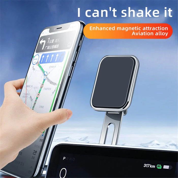 F52 Magnetic Car Phone Holder Stand Adhesive 360 Degrees Rotating Cellphone Bracket - Silver - 7