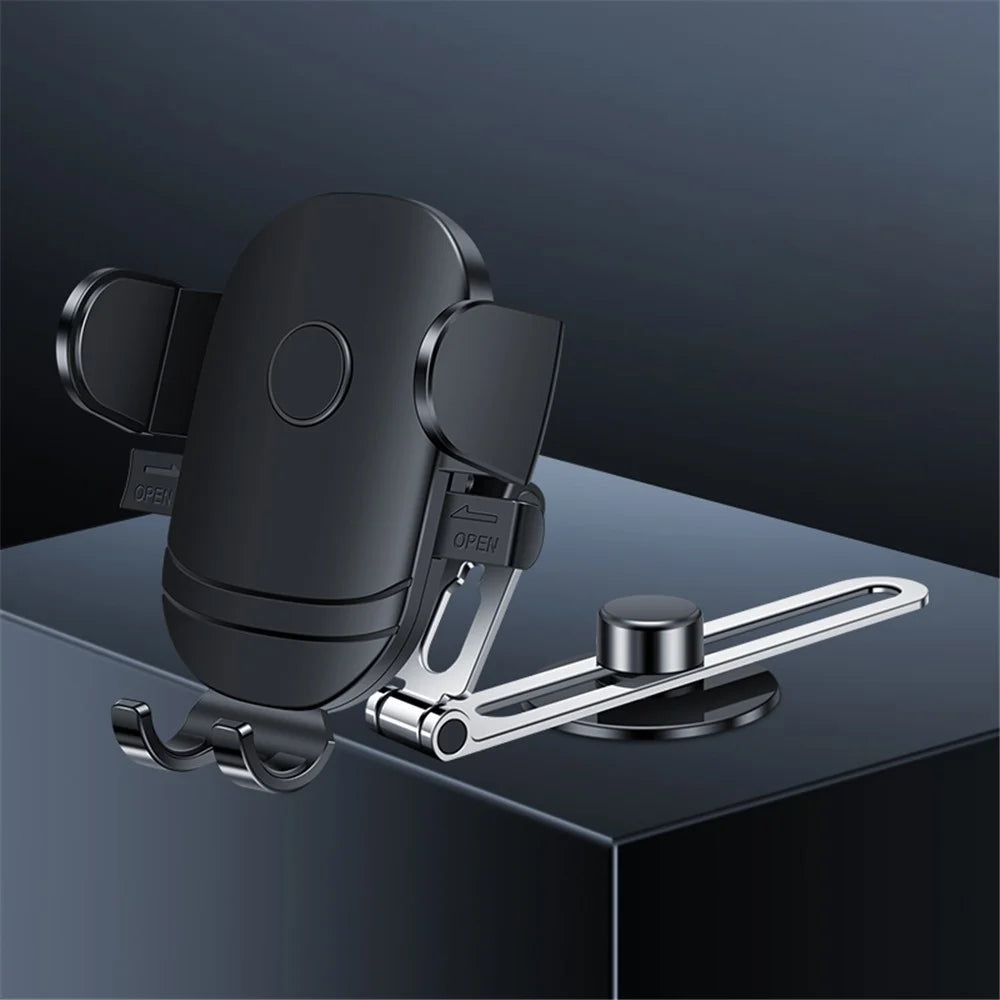 F17 Car Dashboard Screen Mount Phone Holder Stand Adhesive Rotatable Cellphone Bracket - Silver - 2