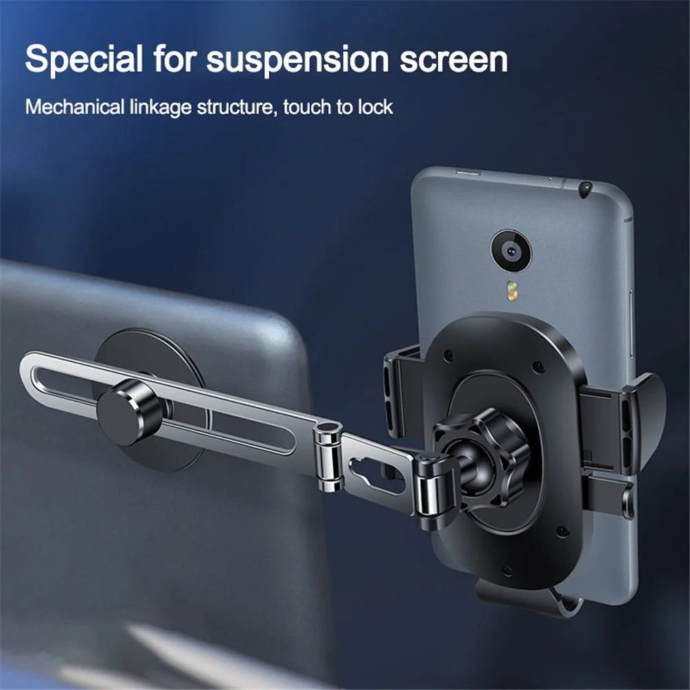F17 Car Dashboard Screen Mount Phone Holder Stand Adhesive Rotatable Cellphone Bracket - Silver - 4