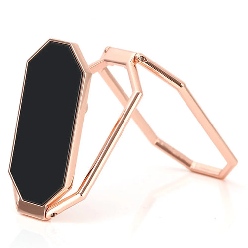 360 Degree Rotation Finger Ring Kickstand Foldable Bracket for Mobile Phone / Tablet - Rose Gold - 1