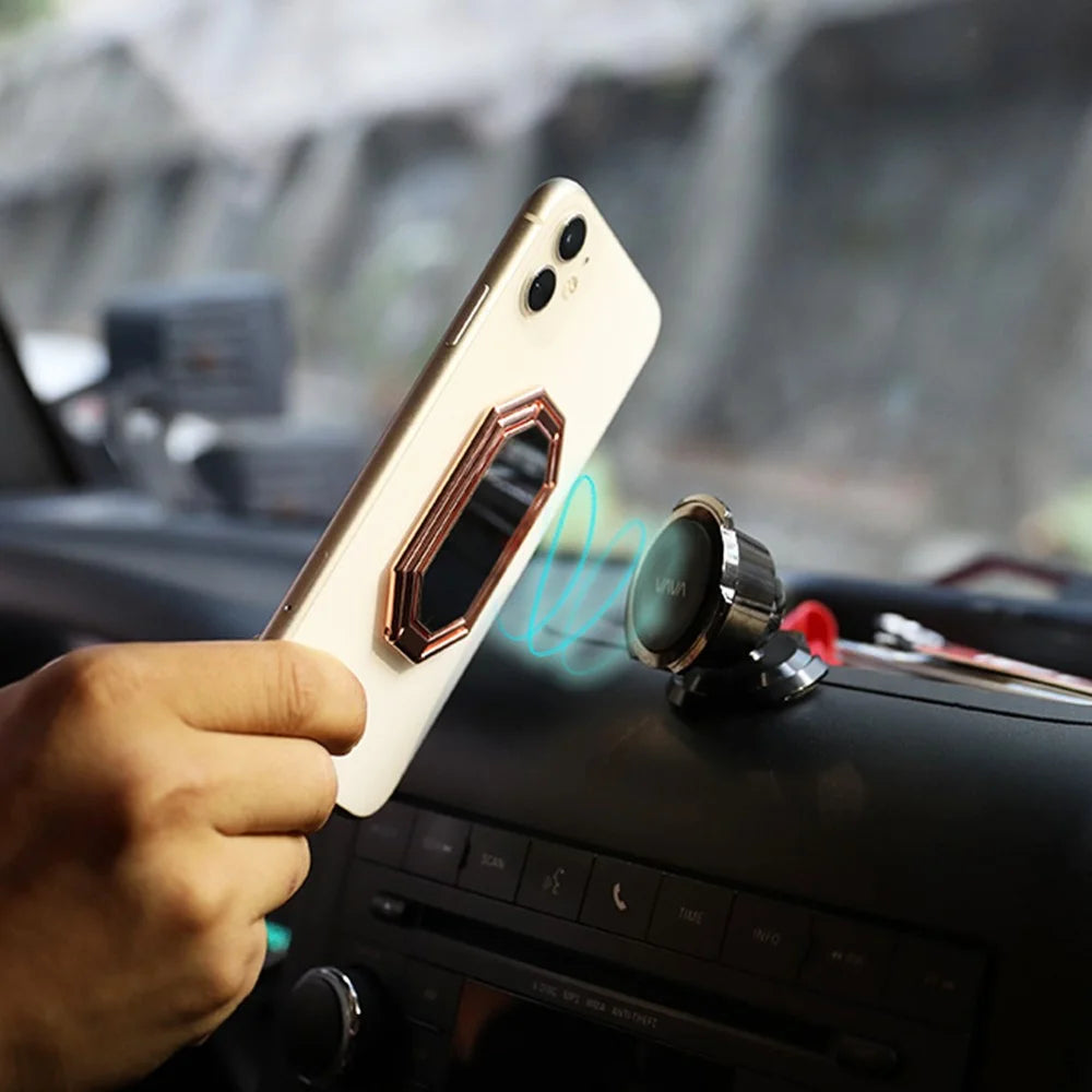 360 Degree Rotation Finger Ring Kickstand Foldable Bracket for Mobile Phone / Tablet - Rose Gold - 2