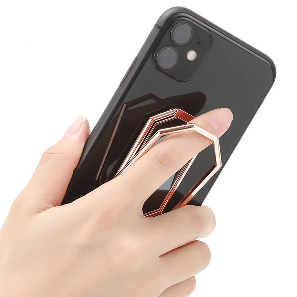 360 Degree Rotation Finger Ring Kickstand Foldable Bracket for Mobile Phone / Tablet - Rose Gold - 6