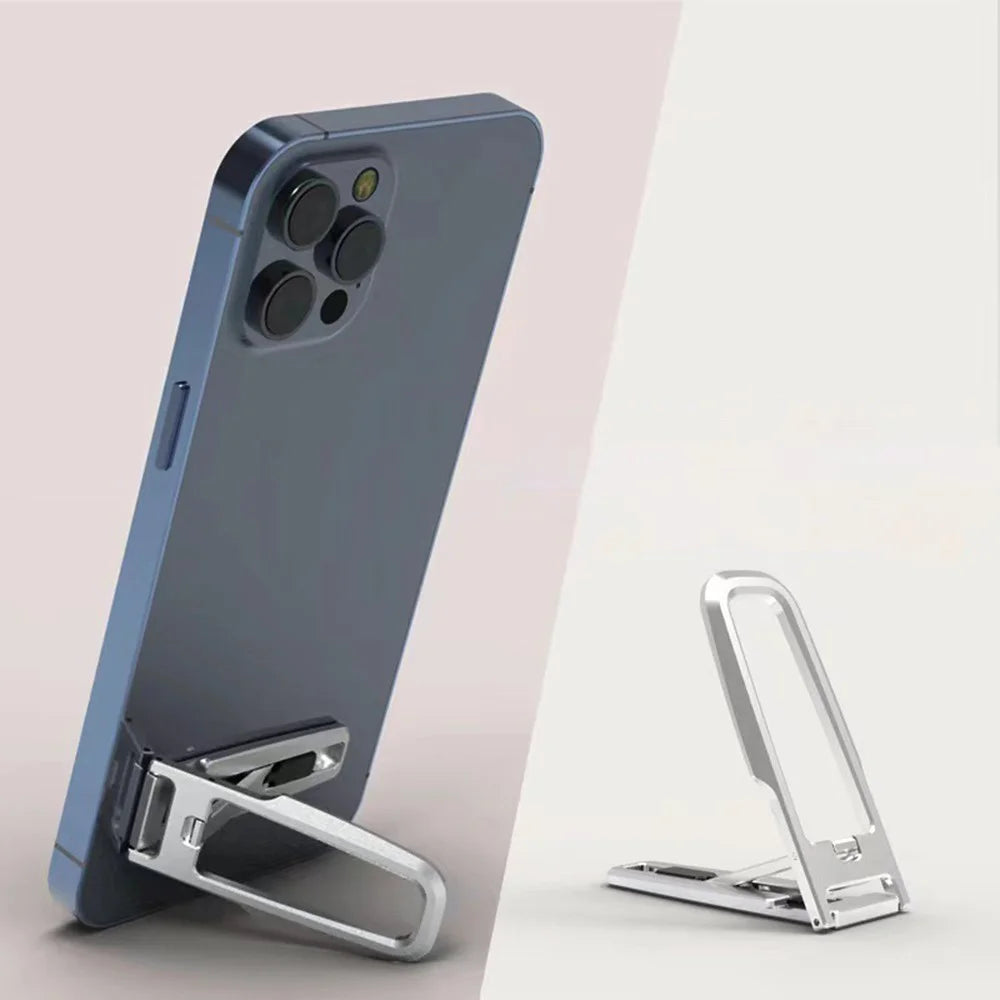 Aluminum Alloy Adhesive Bracket Cellphone Stand Folding Kickstand Mobile Phone Support - Black - 4