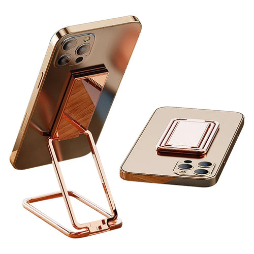 For Mobile Phone / Tablet 360 Degree Rotation Zinc Alloy Finger Ring Kickstand Foldable Bracket - Gold - 1