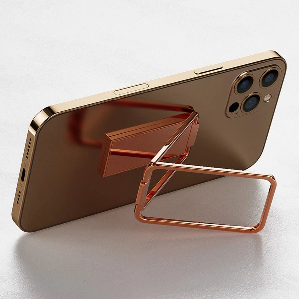 For Mobile Phone / Tablet 360 Degree Rotation Zinc Alloy Finger Ring Kickstand Foldable Bracket - Gold - 2