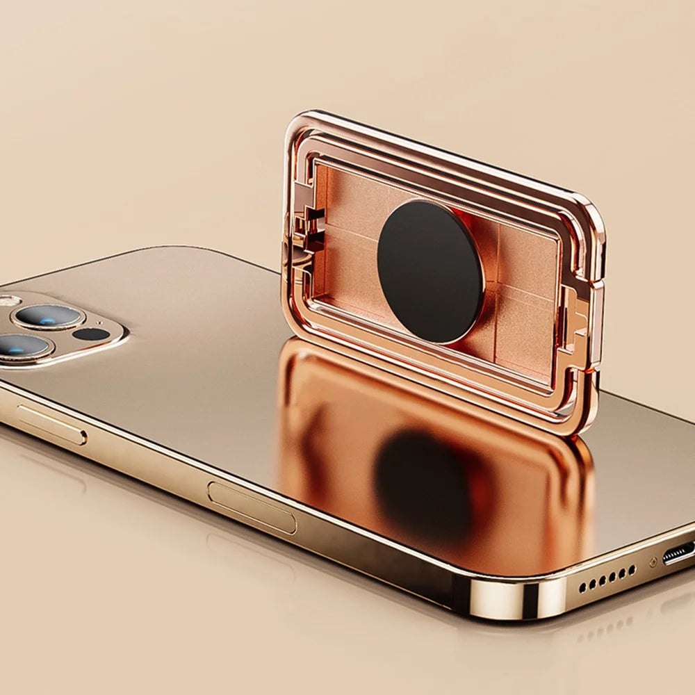 For Mobile Phone / Tablet 360 Degree Rotation Zinc Alloy Finger Ring Kickstand Foldable Bracket - Gold - 4