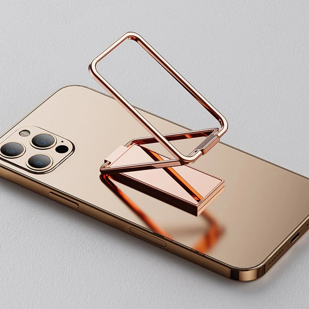 For Mobile Phone / Tablet 360 Degree Rotation Zinc Alloy Finger Ring Kickstand Foldable Bracket - Gold - 6