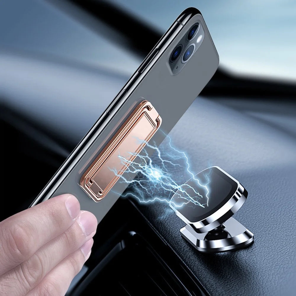 For Mobile Phone / Tablet 360 Degree Rotation Zinc Alloy Finger Ring Kickstand Foldable Bracket - Gold - 7
