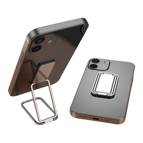 360 Degree Rotation Bracket for Mobile Phone  /  Tablet Zinc Alloy Finger Ring Foldable Kickstand - Silver - 1