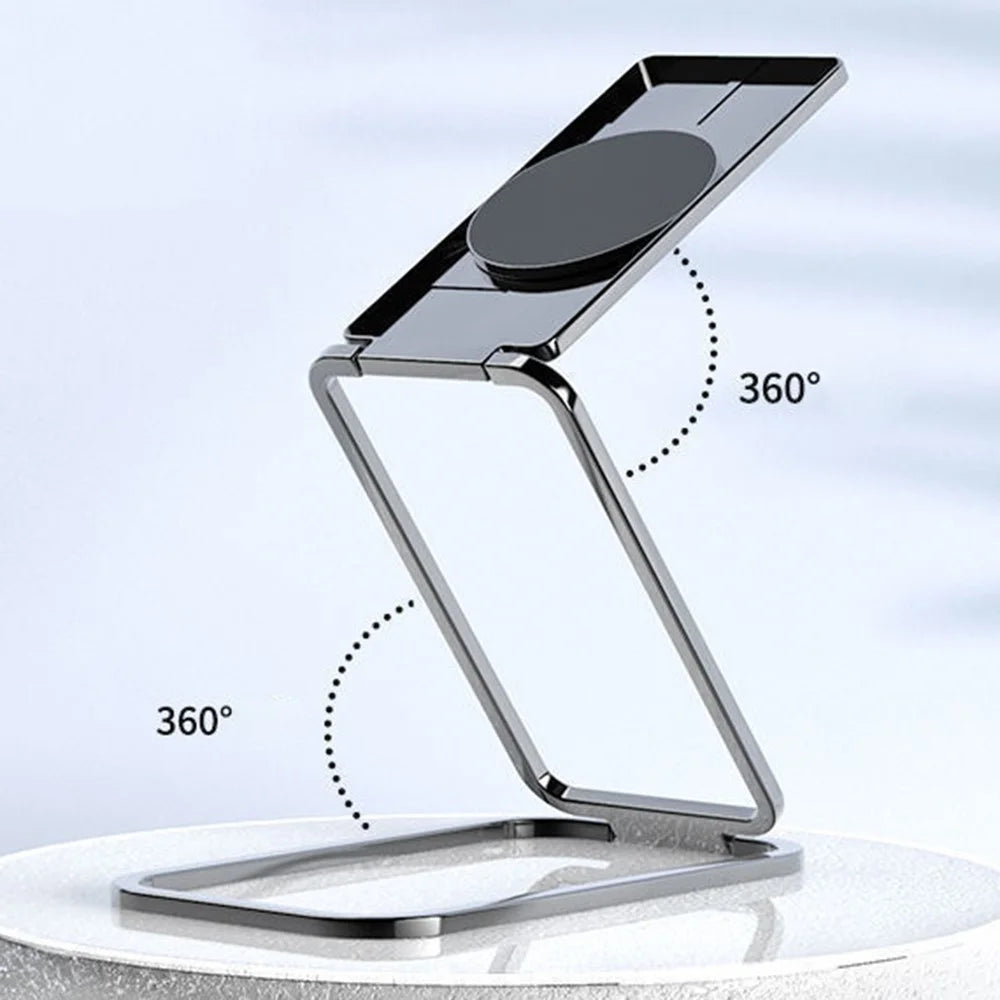 360 Degree Rotation Bracket for Mobile Phone  /  Tablet Zinc Alloy Finger Ring Foldable Kickstand - Silver - 5