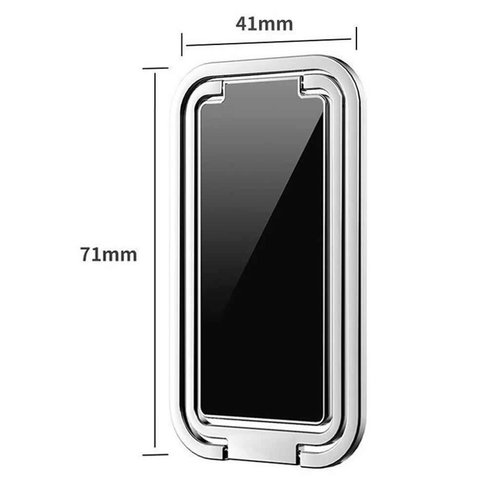 360 Degree Rotation Bracket for Mobile Phone  /  Tablet Zinc Alloy Finger Ring Foldable Kickstand - Silver - 6
