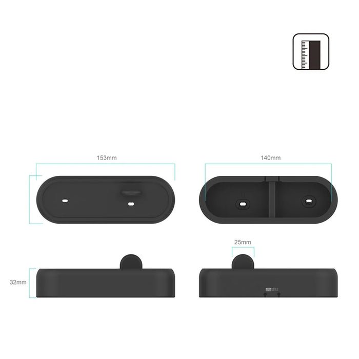 AHASTYLE PT55 2 in 1 Charging Dock Bracket for AirPods / iPhone Silicone Stand Holder - Black - 5