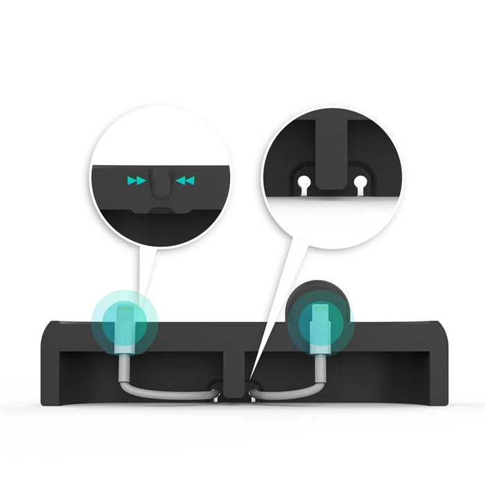 AHASTYLE PT55 2 in 1 Charging Dock Bracket for AirPods / iPhone Silicone Stand Holder - Black - 6