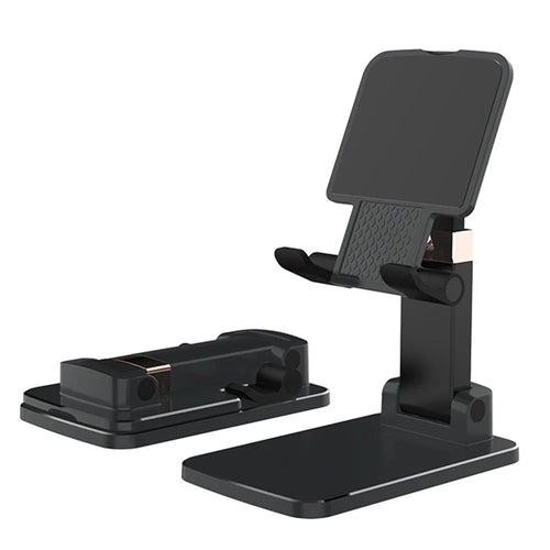 CCT14 Lifting Folding Phone Holder Portable Multi-Angle Adjustable Phone Stand for iPhone, Samsung, Huawei - Black - 1