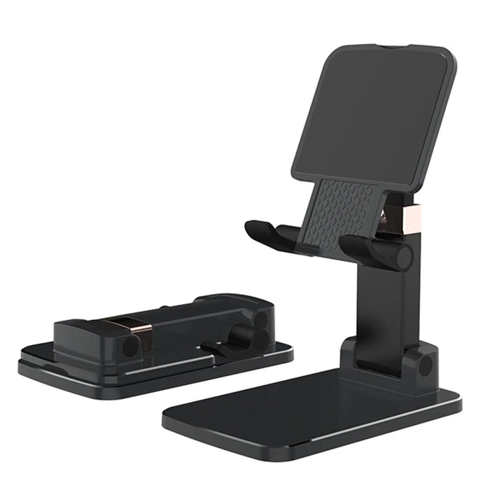 CCT14 Lifting Folding Phone Holder Portable Multi-Angle Adjustable Phone Stand for iPhone, Samsung, Huawei - Black - 1