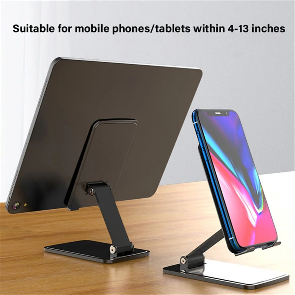 CCT15 Portable Folding Phone Holder Adjustable Anti-Slip Tablets Metal Stand for 4-13 inch Device - Tarnish - 2