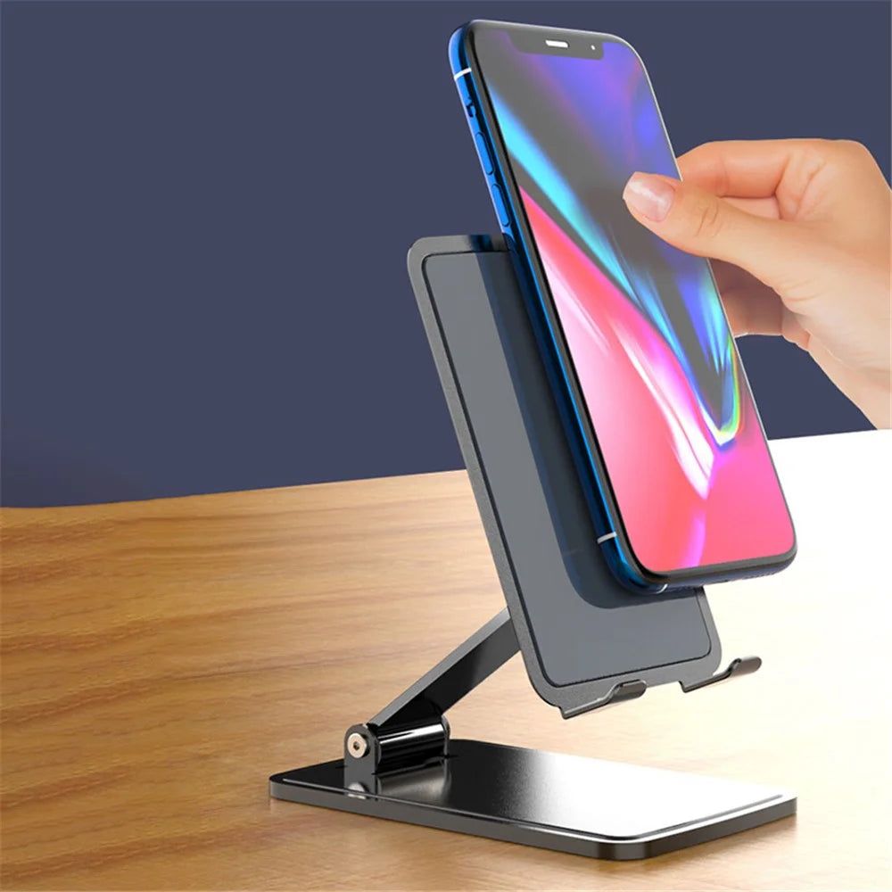 CCT15 Portable Folding Phone Holder Adjustable Anti-Slip Tablets Metal Stand for 4-13 inch Device - Tarnish - 5
